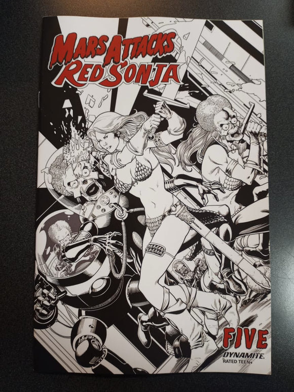 Mars Attacks Red Sonja #5 10 Copy Kitson Black and White Variant